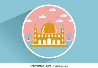 Decoration mosque vector illustration, perfect for Ramadan Kareem background, wallpaper and celebration card. 