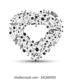 music note heart clipart