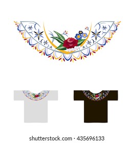 decoration for neck embroidered rose