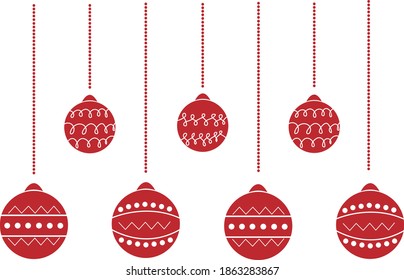 
Decoration for the new year. Red balls for the Christmas tree