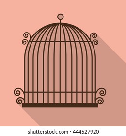 Decoration object concept represented by cute birdcages illustration, flat and colorfull design