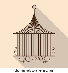 Decoration object concept represented by cute birdcages illustration, flat and colorfull design