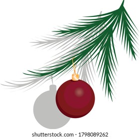 Decoration on a Christmas tree branch