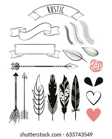 decoration ornament elements banner ribbon flower