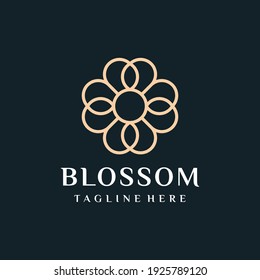 Decoration ornament flower logo vector design illustration.