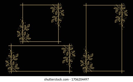 Colección de plantillas de ornamentación . Conjunto de coronas florales vectoriales dibujadas a mano. Vector e ilustración.

