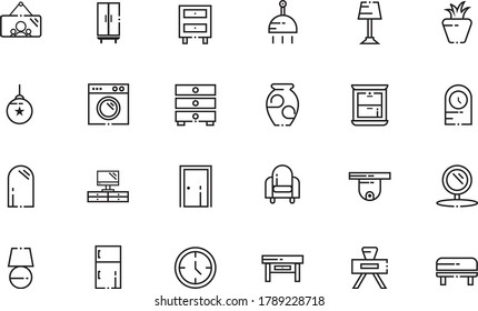 Decoration Outline Icon Pack - All elements on this template are editable with vector software