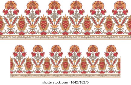 Decoration paisley border design. Vector