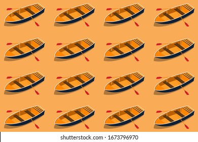 decoration pattern with colorfull boats