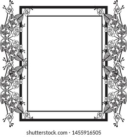Decoration pattern of floral frame, beautiful, cute, unique, for various design cards. Vector