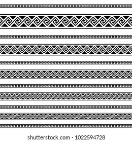 Border Decoration Seamless Patterns Set On Stock Illustration ...