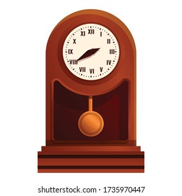 Icono de reloj de péndulo decorativo. Dibujo de la decoración péndulo icono vectorial de reloj para el diseño web aislado en fondo blanco