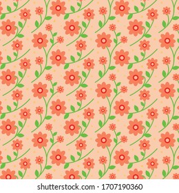 Decoration pink flowers pattern vector