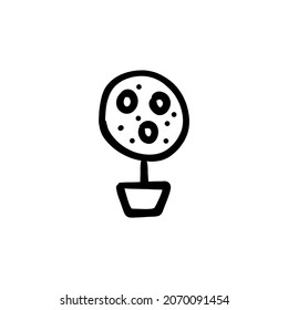 decoration plant icon in vector. Logotype - Doodle