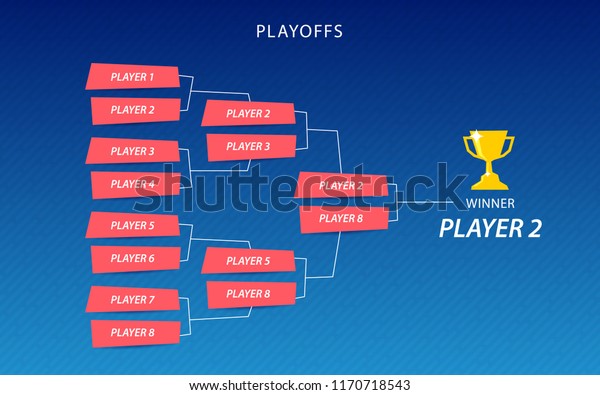 Decoration Playoffs Schedule Template On Blue Stock Vector (Royalty ...