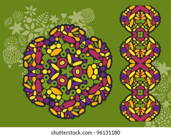 Decoration and psychedelic seamless pattern. Vector colorful illustration.