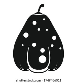 Icono de calabaza decorativa. Ilustración simple del icono de vectores de calabaza de decoración para diseño web aislado en fondo blanco