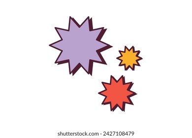 Decoration Retro Flat Sticker Design