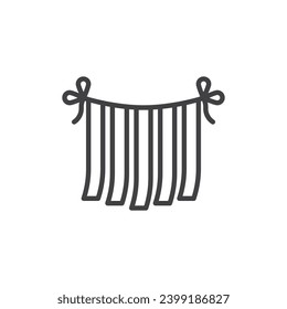 Decoration ribbons line icon. linear style sign for mobile concept and web design. Party streamers outline vector icon. Symbol, logo illustration. Vector graphics