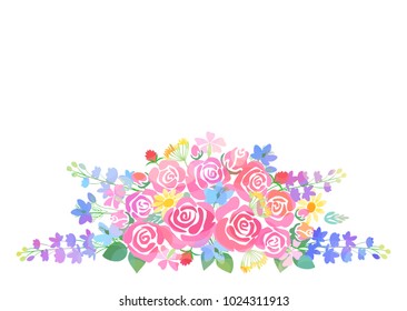 Decoration of roses and flowers