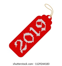 Decoration sale tag 2019 for the new year and Christmas.