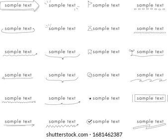 decoration set of title and label.
text space simple line handwriting flame