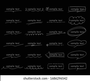 decoration set of title and label.
text space simple line handwriting flame