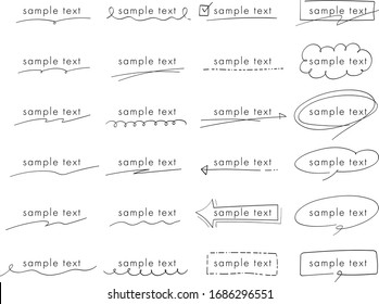 decoration set of title and label.
text space simple line handwriting flame