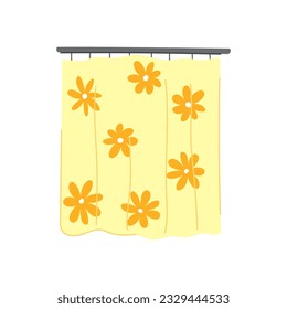decoration shower curtain cartoon. home modern, textile clear, classic mockup decoration shower curtain sign. isolated symbol vector illustration