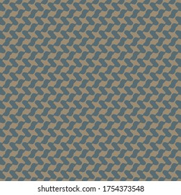 Decoration with simple abstract shapes alternately linked to each other. Pattern in blue and brown. Wallpaper texture.