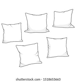 Sketch Vector Illustration White Bed Pillow: стоковая векторная графика ...