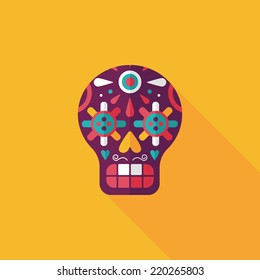 decoration skull flat icon with long shadow,eps10