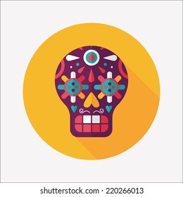 decoration skull flat icon with long shadow,eps10