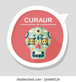 decoration skull flat icon with long shadow,eps10