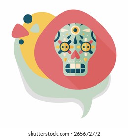 decoration skull flat icon with long shadow,eps10