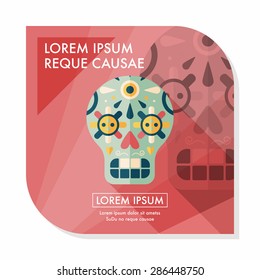 decoration skull flat icon with long shadow,eps10