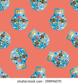 decoration skull flat icon,eps10 seamless pattern background