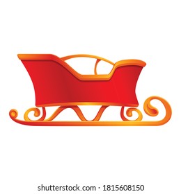 Decoration sleigh icon. Cartoon of decoration sleigh vector icon for web design isolated on white background