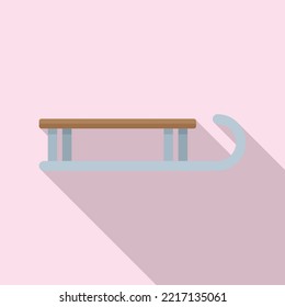 Decoration sleigh icon flat vector. Santa claus sled. Winter snow