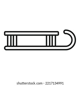 Decoration sleigh icon outline vector. Santa claus sled. Winter snow