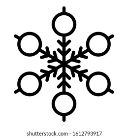 Decoration snowflake icon. Outline decoration snowflake vector icon for web design isolated on white background
