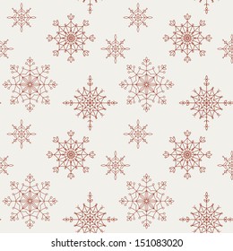Decoration snowflakes seamless background. Vector illustration.