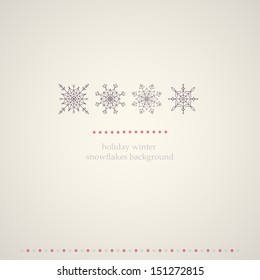 Decoration snowflakes winter background. Vector illustration. 