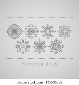 Decoration snowflakes winter background. Vector illustration