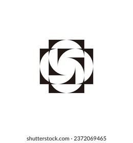 Decoration, square curves geometric symbol simple logo vector