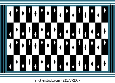 La decoración de la línea cuadrada y la forma de los diamantes forman un patrón en tono blanco y negro, rayas clásicas, diseño de arte de moda