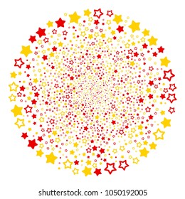 Decoration Stars cycle motion. Object burst designed from scatter decoration stars symbols. Vector illustration style is flat iconic symbols.