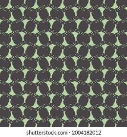 Decoration with string and beads. Fashion pattern in black and light green.