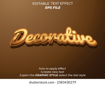 efecto de texto de decoración, fuente editable, tipografía, texto 3d. plantilla de vector