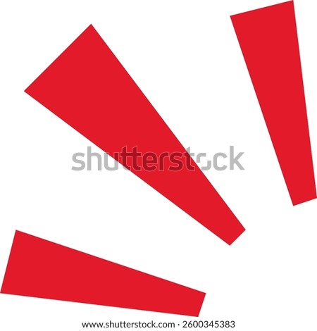 A decoration with three red lines to express surprise or emphasis